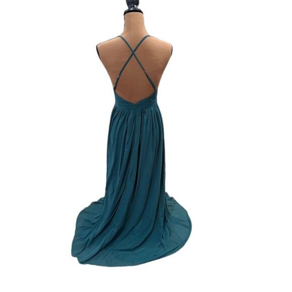 Lulus Ballroom Bliss Emerald Green Pleated Maxi Dress - Small - Picture 5 of 11